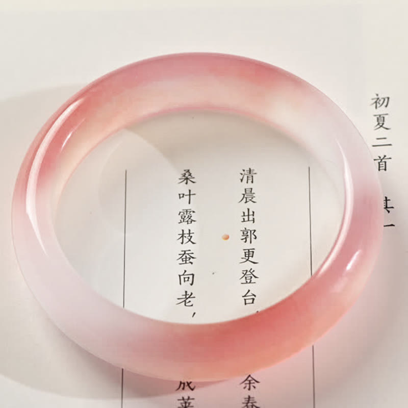 Brazalete de pulsera de riqueza de jade de seda dorada rosa con Buddha Stones