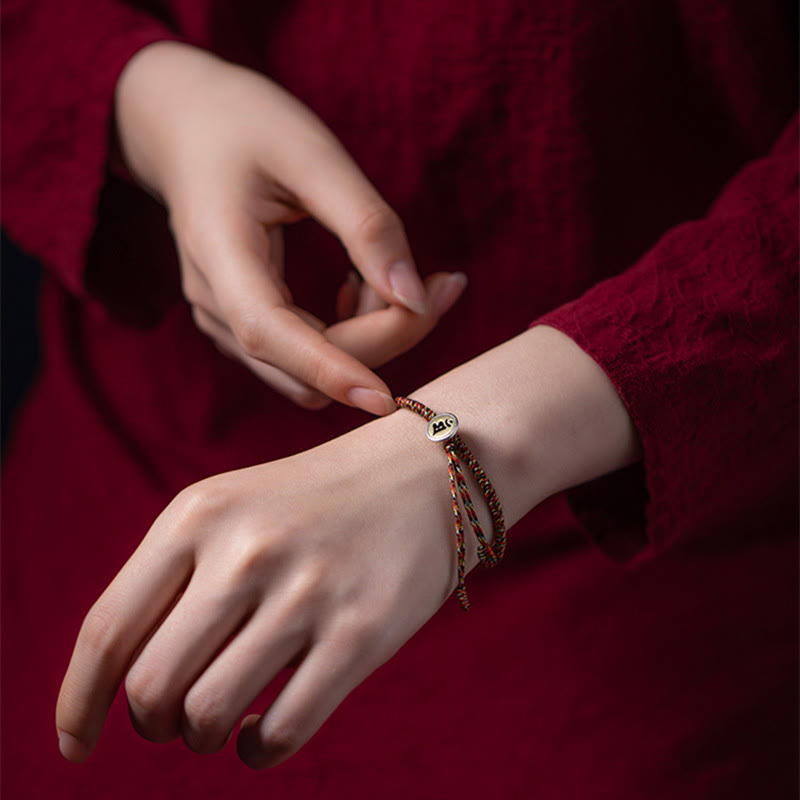 Pulsera de cuerda colorida hecha a mano con Buddha Stones de Plata de Ley 925 del zodíaco chino, protección de Buda natal - image 6