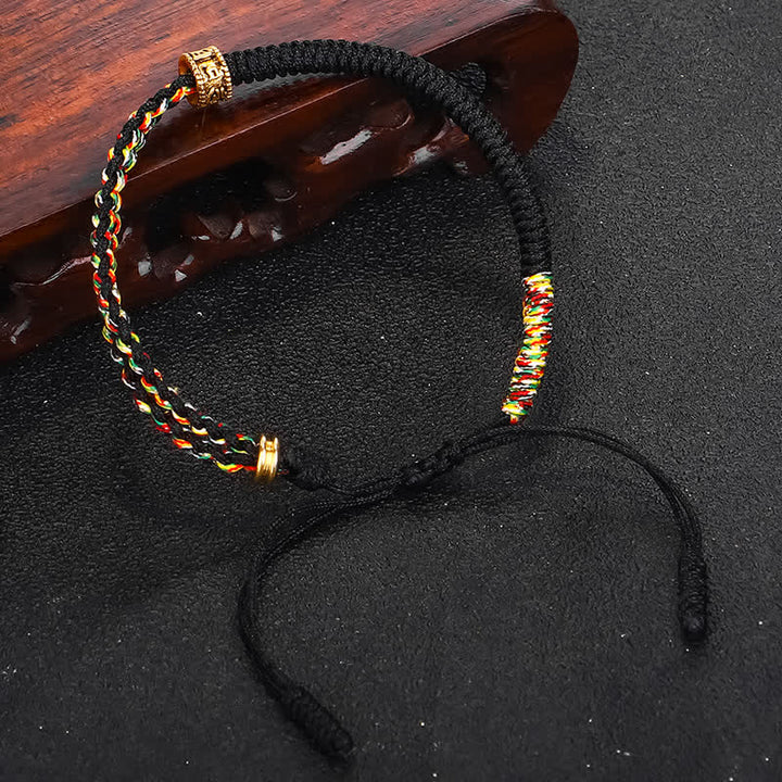 Pulsera de cuerda de la suerte con Buddha Stones Om Mani Padme Hum
