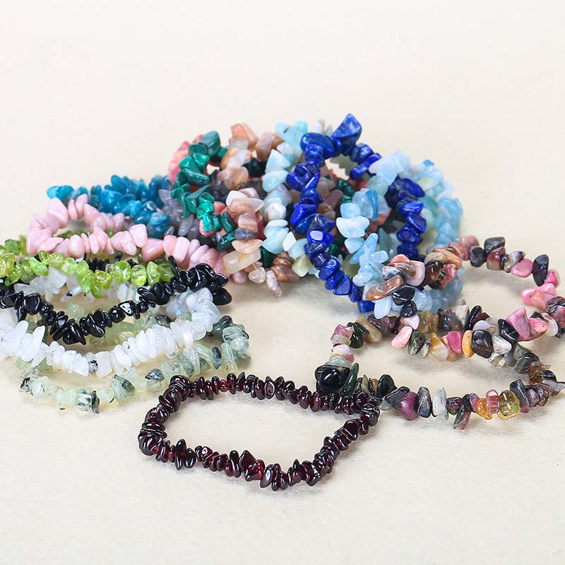 Pulsera calmante de calidez de piedra de cristal de forma irregular natural - image 28