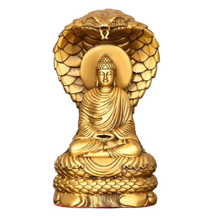 Figura de serpiente de Buddha Stones Shakyamuni, estatua de cobre de serenidad, decoración para el hogar