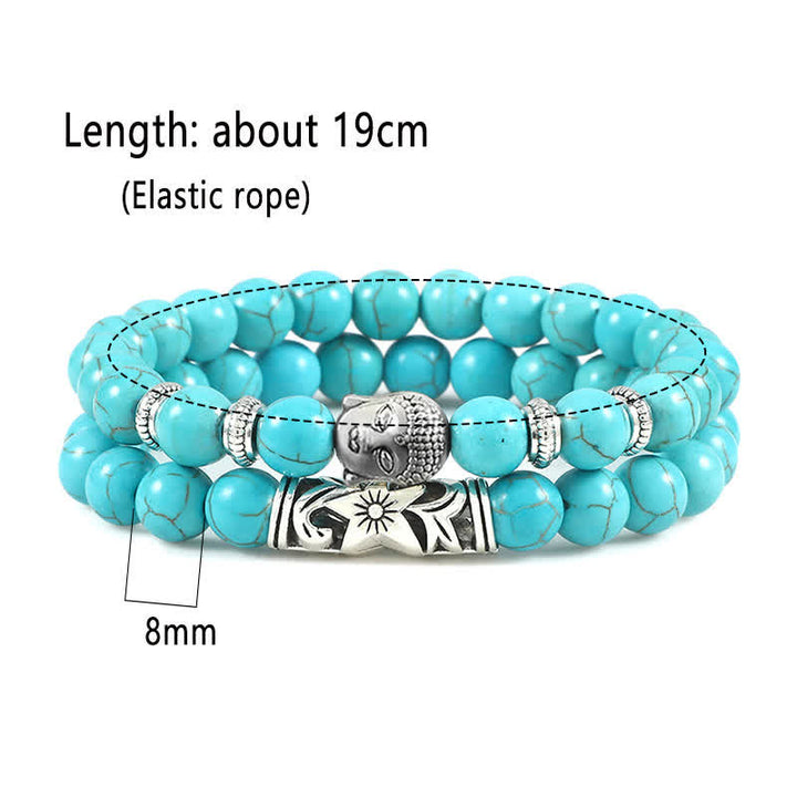 Pulsera de protección de Buda de ágata de cristal Natural, 2 uds., Buddha Stones