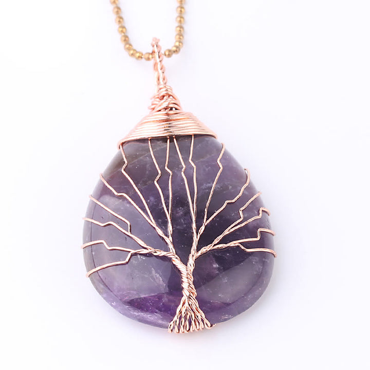 Collar con colgante de energía curativa, árbol de la vida, cristal de cuarzo Natural, Buddha Stones - image 5