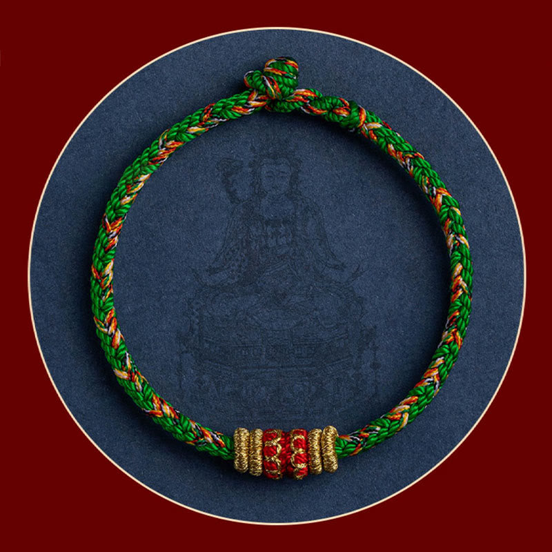 Pulsera de cuerda trenzada de fuerza de la suerte del Buda Natal del zodíaco chino hecha a mano del Tíbet con Buddha Stones