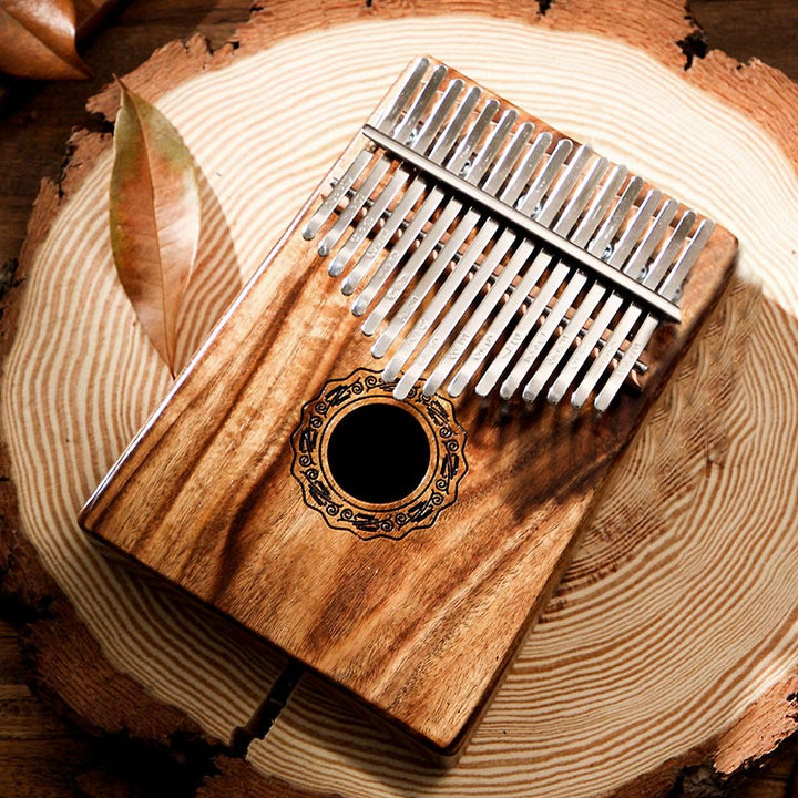 Buddha Stones Kalimba 17 teclas Piano de pulgar madera de caoba Acacia nogal Piano de dedo portátil