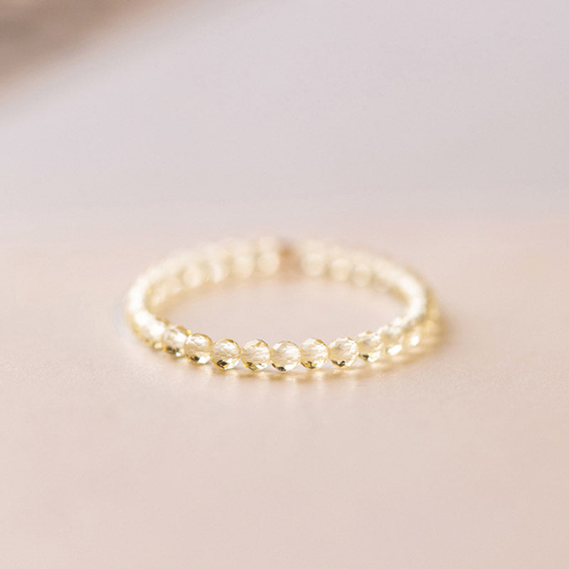 Anillo de prosperidad y felicidad con citrino natural de Buddha Stones