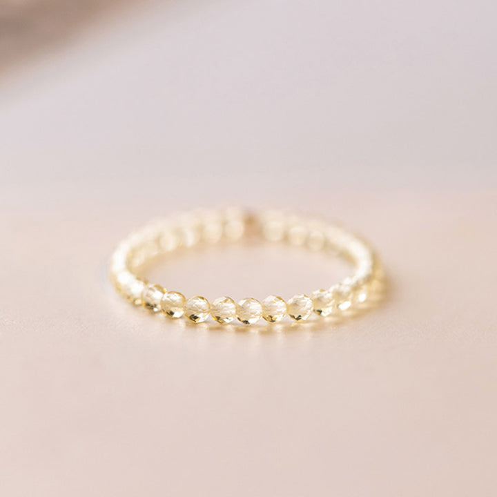Anillo de prosperidad y felicidad con citrino natural de Buddha Stones