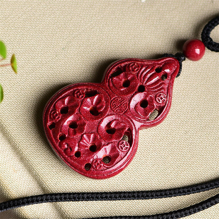 Buddha Stones, Buda sonriente, Yin Yang, calabaza del zodiaco chino, colgante de collar con bendición de cinabrio Natural - image 26