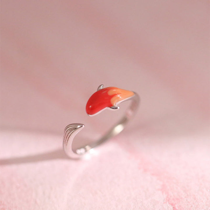 Anillo ajustable de la suerte del equilibrio de cobre del pez Koi de las Buddha Stones