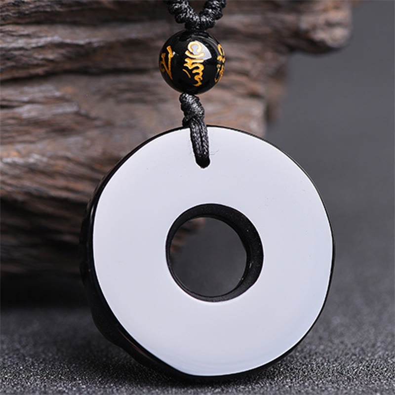 Collar con colgante de riqueza de obsidiana Pixiu de Buddha Stones - image 3