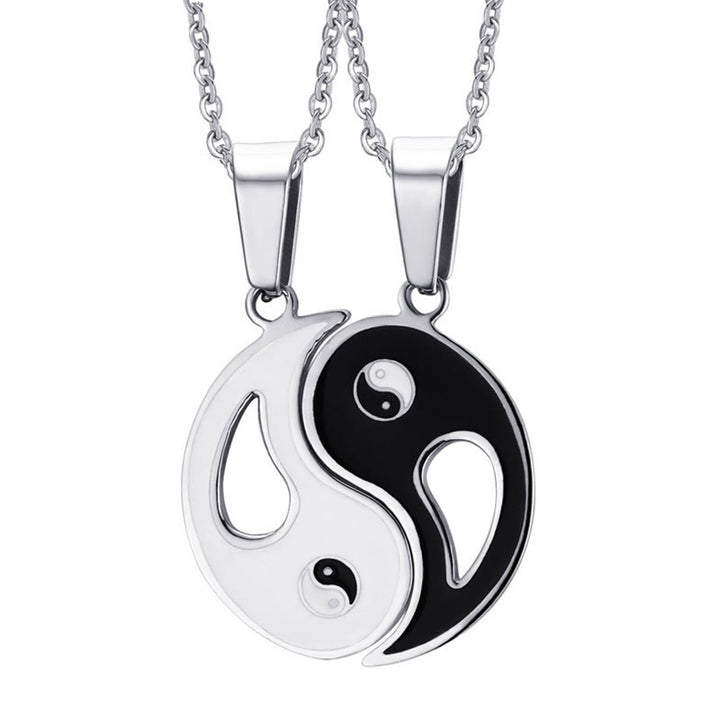 2 piezas collar de pareja con colgante Yin Yang