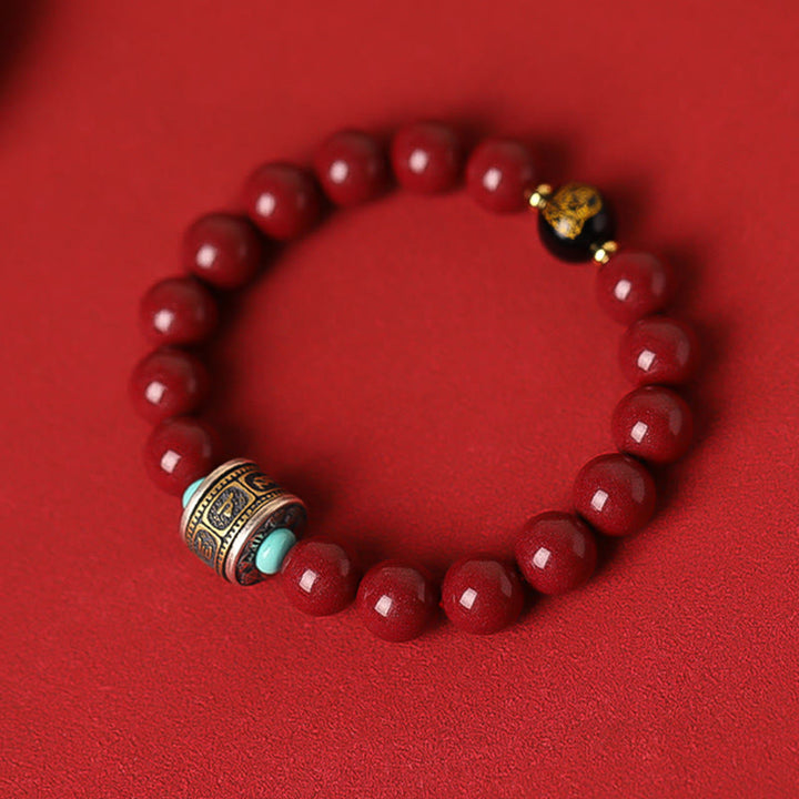 Pulsera de plata de ley 925 con Buddha Stones , zodíaco chino, Buda natal, cinabrio, Om Mani Padme Hum