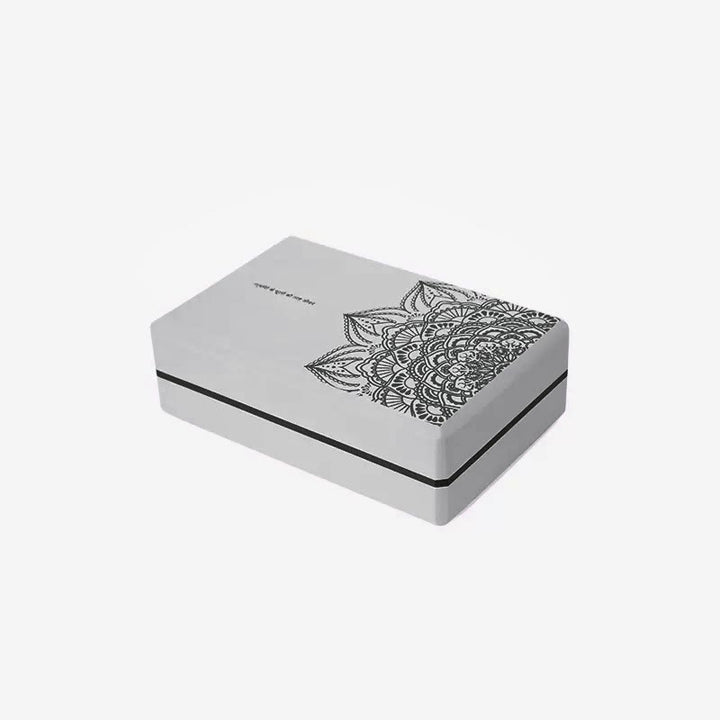 Buddha Stones Bloque de yoga de espuma suave antideslizante con diseño de mandala tibetano para la práctica de la meditación. - Mandala gris - image 10