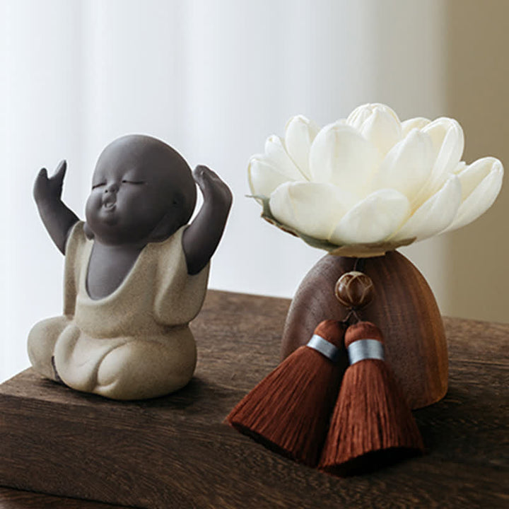 Decoraciones de cura calmante de flor de Buda de madera de melocotón negro - image 10