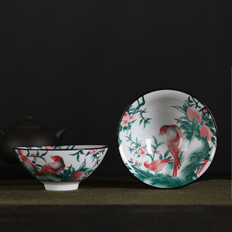 Taza de té de Buddha Stones, flores, carácter Fu, montañas, loto, flores de cerezo, taza de té de Kung Fu