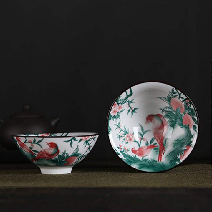 Taza de té de Buddha Stones, flores, carácter Fu, montañas, loto, flores de cerezo, taza de té de Kung Fu