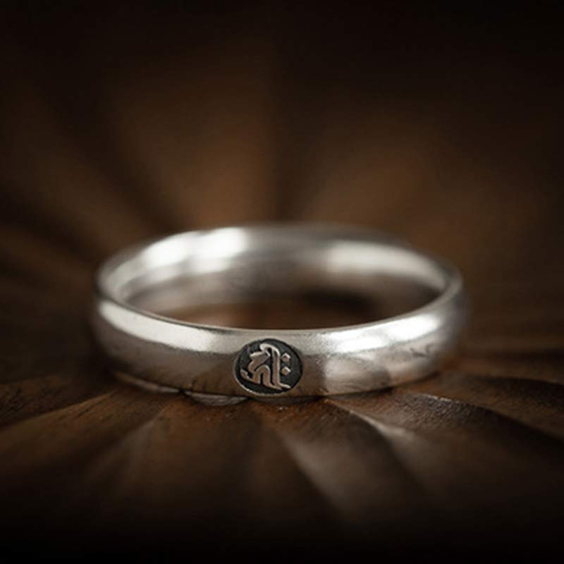 Anillo de plata de ley 925 con Buddha Stones , zodíaco chino, bendición de Buda natal