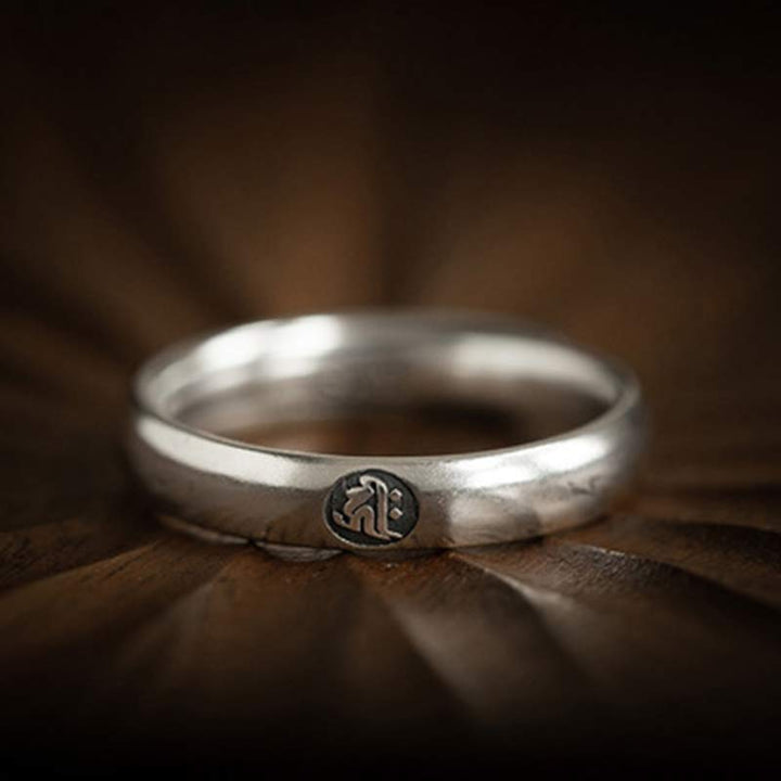 Anillo de plata de ley 925 con Buddha Stones , zodíaco chino, bendición de Buda natal