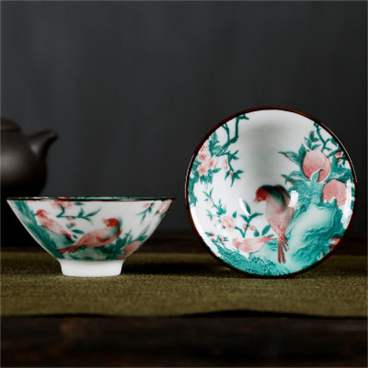 Taza de té de Buddha Stones, flores, carácter Fu, montañas, loto, flores de cerezo, taza de té de Kung Fu