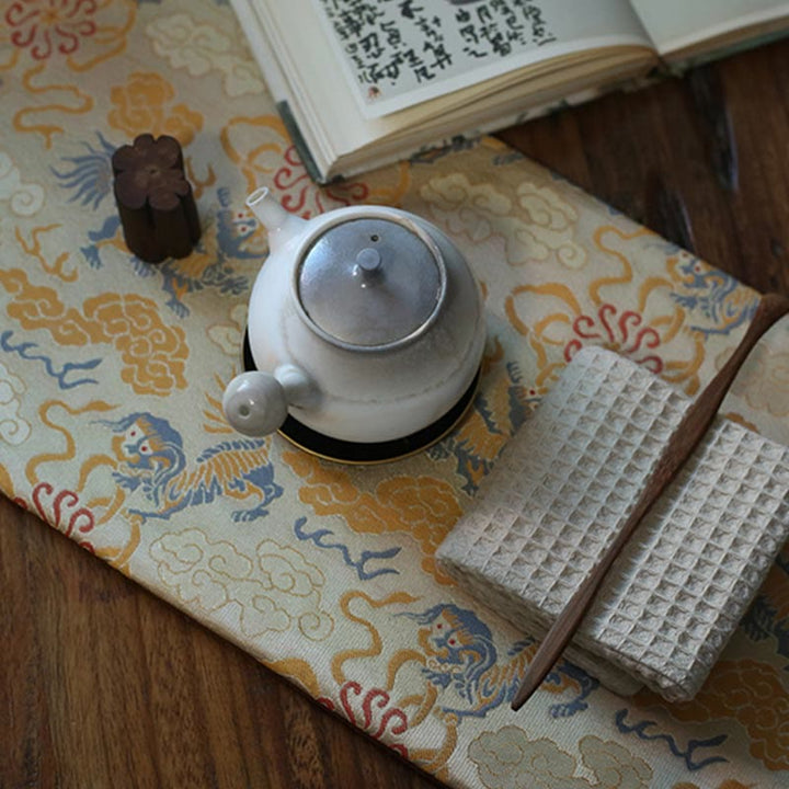 Posavasos para taza de té con diseño de brocado floral elegante