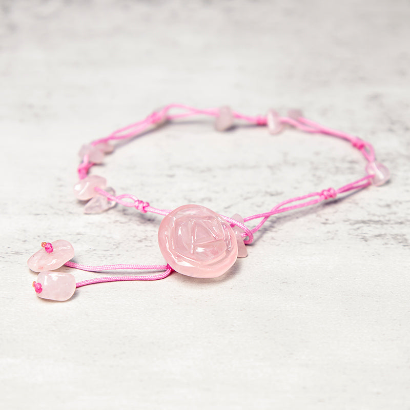 Tobillera curativa de paz interior con Buddha Stones, amatista, cristal rosa, aventurina verde, rosa