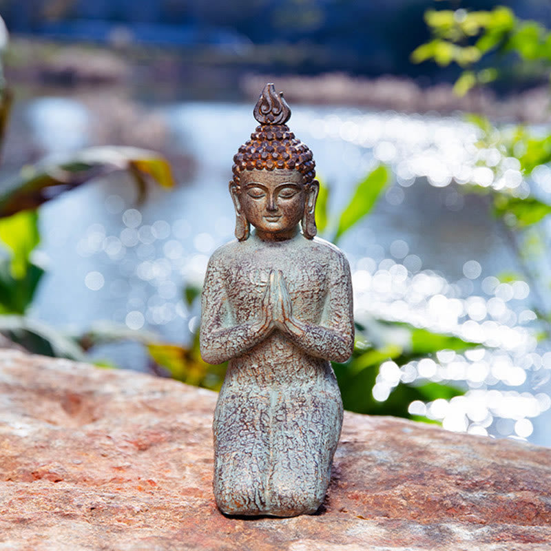 Estatua de resina de serenidad de Buda Zen meditando, decoración del hogar