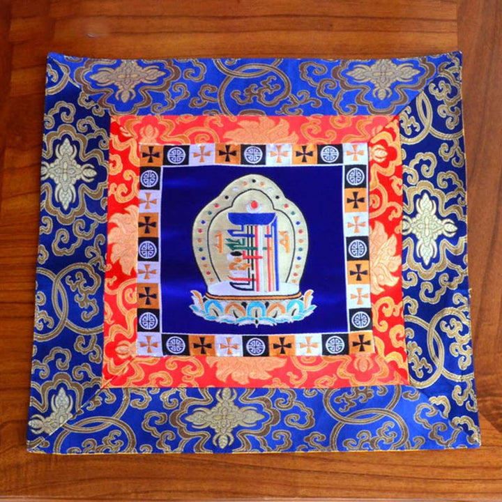 Oración Altar Mat Meditación Fuerza Nudo Sin Fin Vajra Man-Bcu Kalachakra Símbolos Auspiciosos
