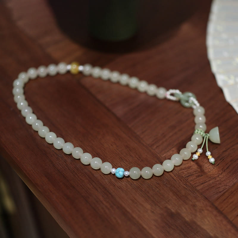 Pulsera de plata de ley 925 con Buddha Stones , jade hetiano, doble hebilla de la paz, suerte de loto
