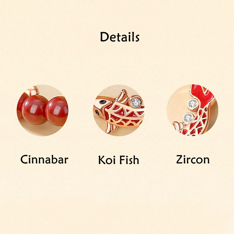 Pulsera de cadena de doble capa con Buddha Stones, Plata de Ley 925, pez Koi de la suerte, circón cinabrio, prosperidad - image 6