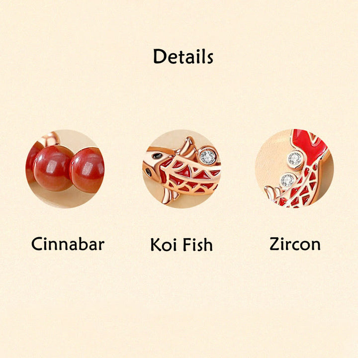 Pulsera de cadena de doble capa con Buddha Stones, Plata de Ley 925, pez Koi de la suerte, circón cinabrio, prosperidad - image 6