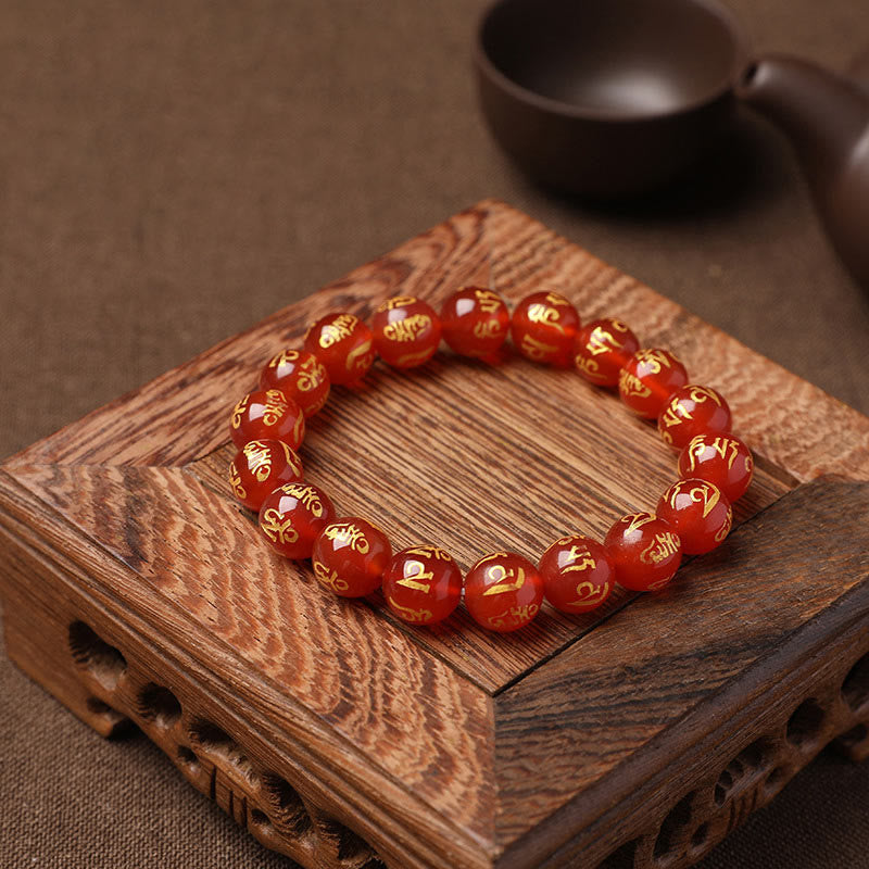 Pulsera de meditación Om Mani Padme Hum de ónix negro y cristal blanco del Tíbet con Buddha Stones