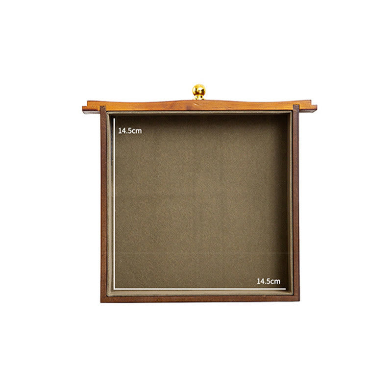 Caja de almacenamiento de joyería de madera de gran capacidad Vintage con Buddha Stones con espejo