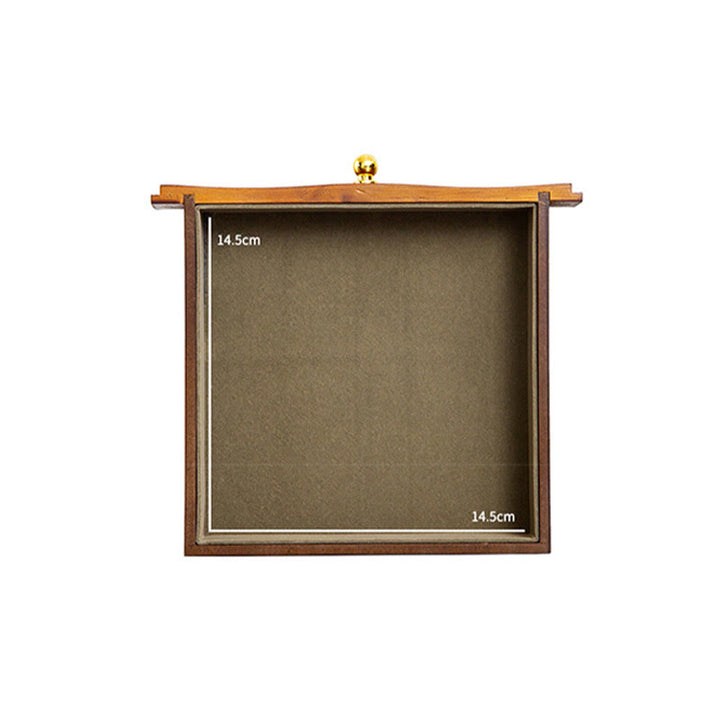 Caja de almacenamiento de joyería de madera de gran capacidad Vintage con Buddha Stones con espejo