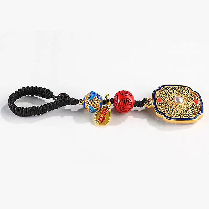 Llavero con dije de Ruyi con bendición del personaje Fu de Buddha Stones