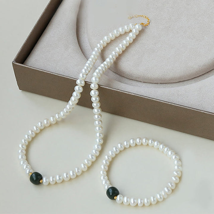 Buddha Stones de Plata de Ley 925, Perla Natural, Jade hetiano, aguamarina, sabiduría, sinceridad, collar, pulsera con colgante