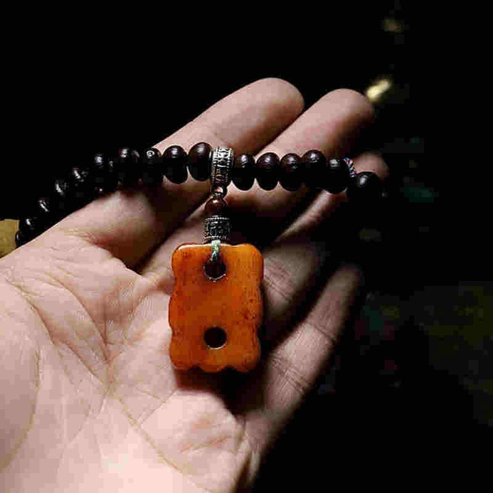 Tíbet 108 Mala cuentas púrpura semilla Bodhi Bagua Vajra pulsera auspiciosa