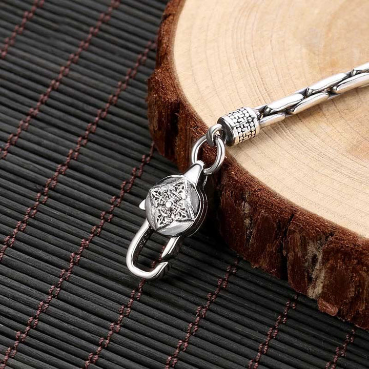 Pulsera de fuerza Buddha Stones de doble Dorje Om Mani Padme Hum de Buda con esvástica Vajra de piedras de Buda