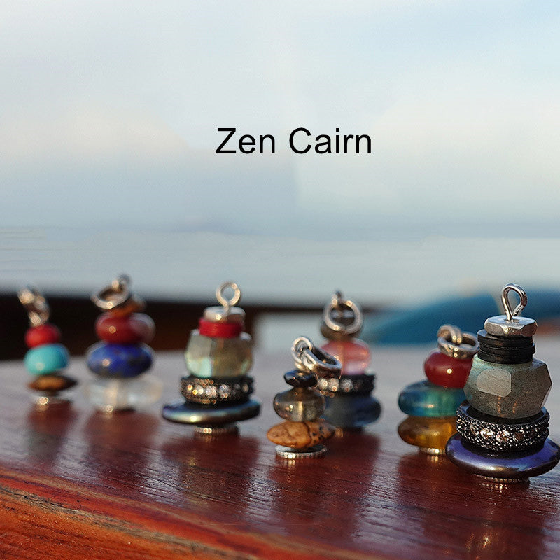 Collar con Buddha Stones Zen Cairn Labradorita con varios cristales - image 1
