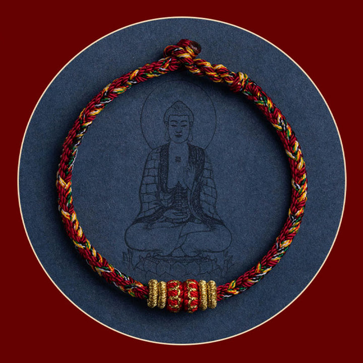 Pulsera de cuerda trenzada de fuerza de la suerte del Buda Natal del zodíaco chino hecha a mano del Tíbet con Buddha Stones