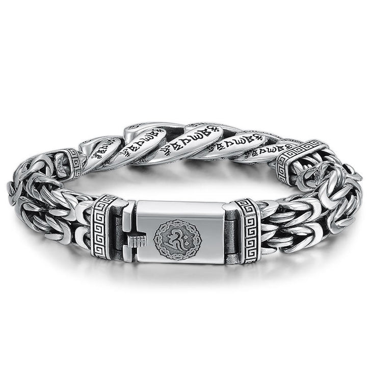Pulsera de pureza de paz grabada con Buddha Stones Om Mani Padme Hum
