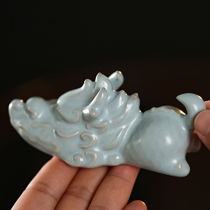 Buddha Stones Año del Dragón Suerte Cerámica Té Mascota Hogar Estatuilla Decoración
