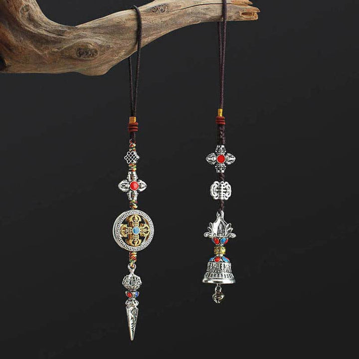 Tíbet Om Mani Padme Hum Vajra Dorje Decoración espiritual para colgar en el coche