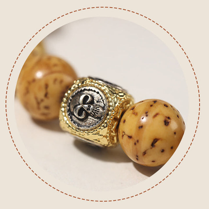 Pulsera de doble envoltura con Buddha Stones tibetanas, oro púrpura Natural, rata, Bodhi, semilla, riqueza