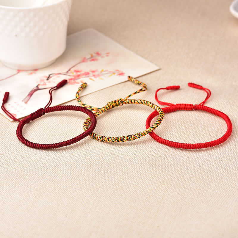 Pulsera de hilo rojo con 3 juegos combinados de la suerte tibetana de Buddha Stones