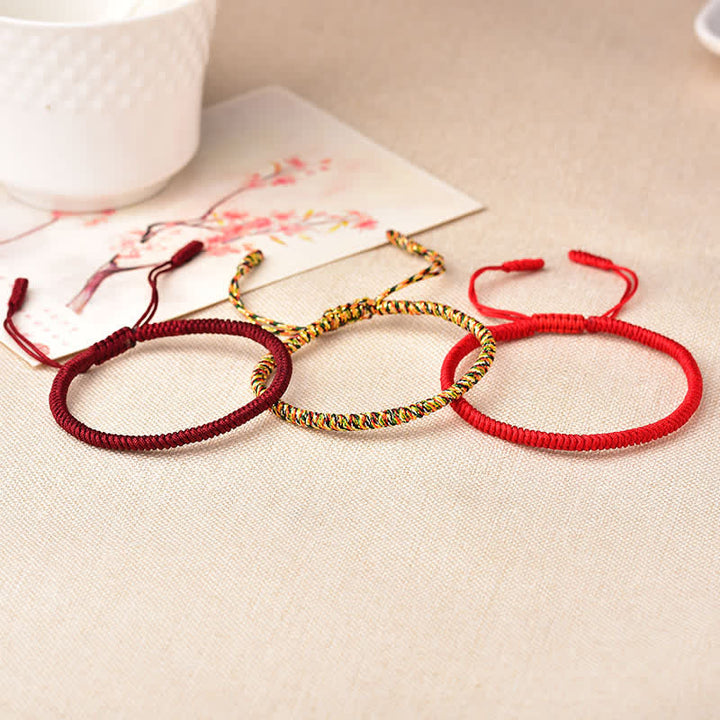 Pulsera de hilo rojo con 3 juegos combinados de la suerte tibetana de Buddha Stones