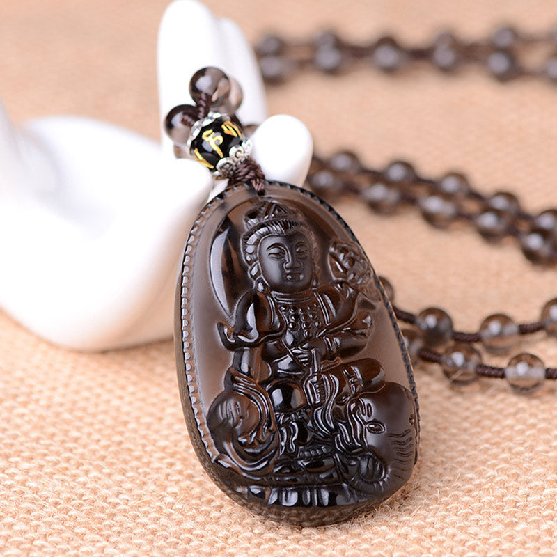 Collar de protección de obsidiana del zodíaco chino