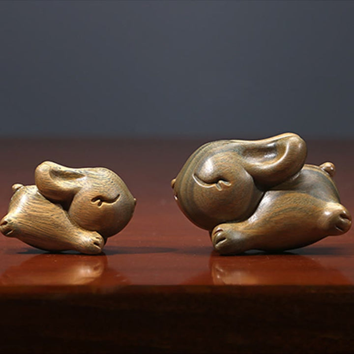 Buddha Stones Sándalo Verde Pequeño Mini Lindo Conejo Conejito Paz Decoraciones - image 16