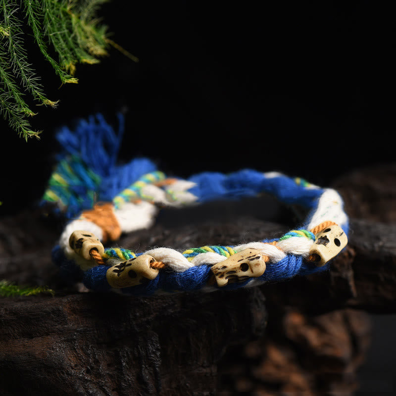 Pulsera de la suerte hecha a mano con cuentas de la diosa de la riqueza Zakiram tibetana con Buddha Stones