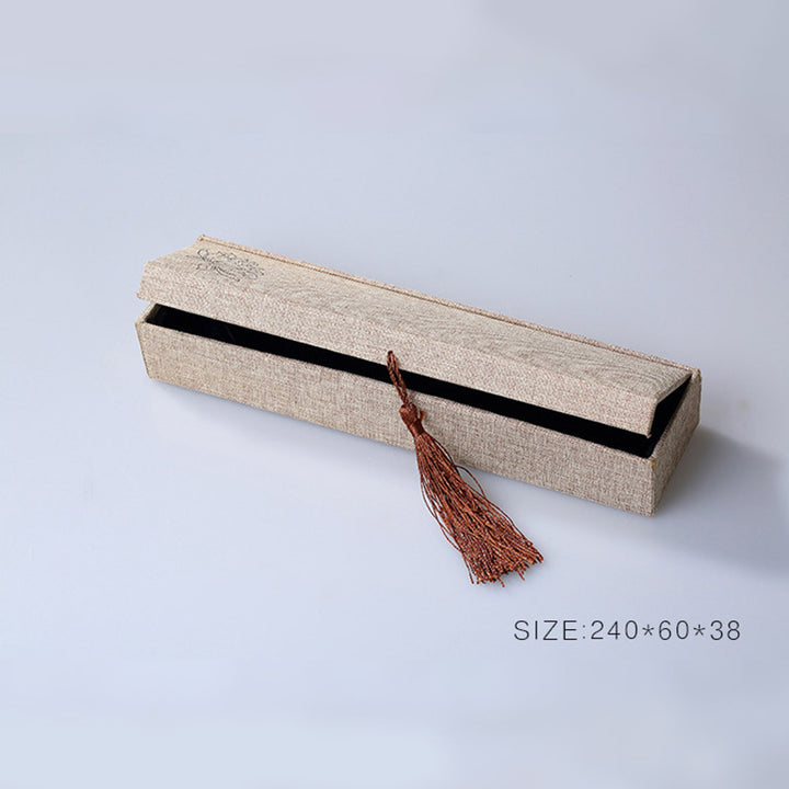 Caja de almacenamiento de joyería con diseño de loto y Buddha Stones, caja de regalo con borlas
