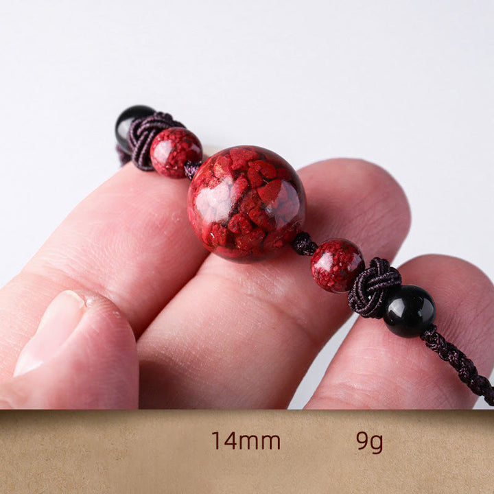 Colgante de collar con cuentas de piedras de cinabrio naturales , Buddha Stones